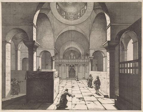 Interior of the Greek dome church in Chalcedon, Jan Luyken, 1698 Canvas Print