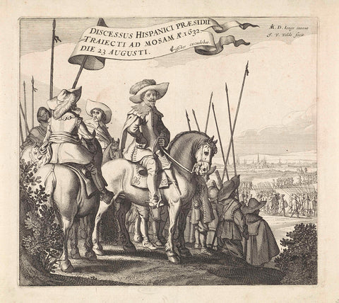 Exodus of the Spanish Army from Maastricht, 1632 (plate 1), Jan van de Velde (II), 1632 Canvas Print