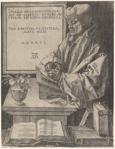 Portrait of Erasmus, Albrecht Dürer, 1526 Canvas Print