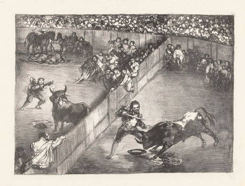 In two shared bullfighting arena, Francisco de Goya, 1824 - 1825 Canvas Print