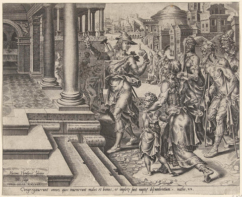 Invitation to the sick and poor, Dirck Volckertsz. Coornhert, 1581 - 1633 Canvas Print