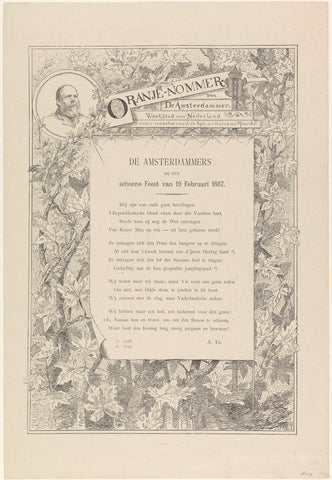 Orange-nommer of De Amsterdammer. Weekblad voor Nederland / De Amsterdammers bij het schoone Feest van 16 februari 1887, Willem Steelink (II), 1887 Canvas Print