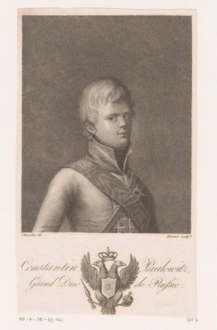 Portrait of Constantine Pavlovich of Russia, Michel Dissard, c. 1793 - 1837 Canvas Print