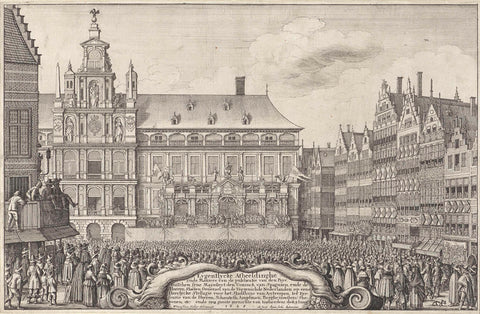 Proclamation of the Peace of Munster in Antwerp, 1648, Wenceslaus Hollar, 1648 Canvas Print