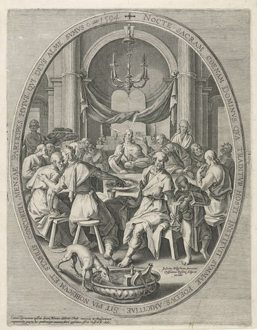 Last Supper, Crispijn van de Passe (I), 1594 Canvas Print