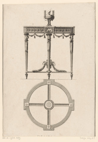 Round table, Augustin Foin, 1784 - 1785 Canvas Print