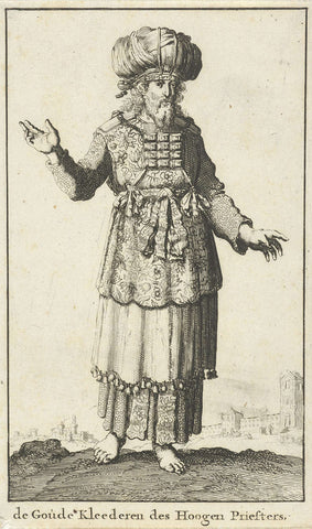 High priest in liturgical clothing (variant A), Jan Luyken, 1682 Canvas Print