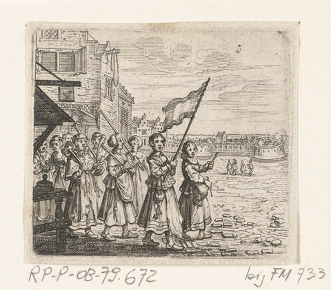 Trijn van Leemput marches with a group of women to vredenburg castle, 1577, anonymous, 1637 - 1639 Canvas Print