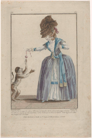 Gallerie des Modes et Costumes Français, 1780, dd 164 : Autre Lévite, la juppe de couleur différent (...), Charles Emmanuel Patas, 1780 Canvas Print