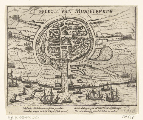 Siege of Middelburg, 1574, anonymous, 1613 - 1615 Canvas Print