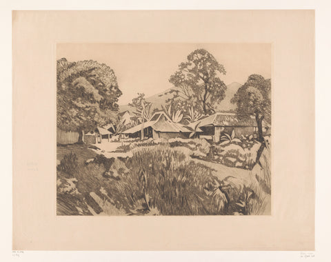 Houses in Bogor for the volcanoes Salak and Gede, Willem Witsen, c. 1921 Canvas Print