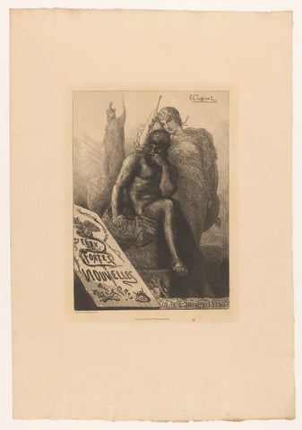 Title print with allegorical figures, François Nicolas Chifflart, 1878 Canvas Print