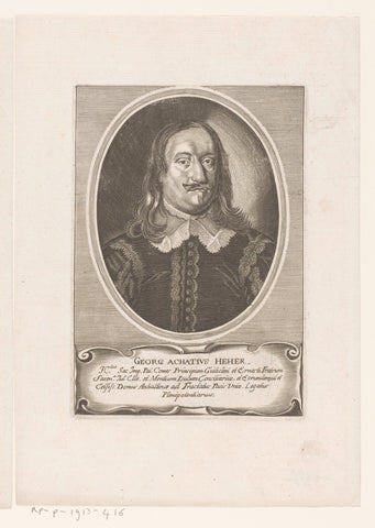 Portrait of Georg Achaz Heher, Matthäus Merian (I), 1652 Canvas Print