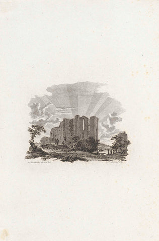 Ruin at sunset, Reinier Vinkeles (I), in or before c. 1801 Canvas Print