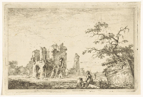 Ruin of Rijnsburg, seen from the southwest, Hermanus of Brussels, c. 1800 - in or after 1815 Canvas Print