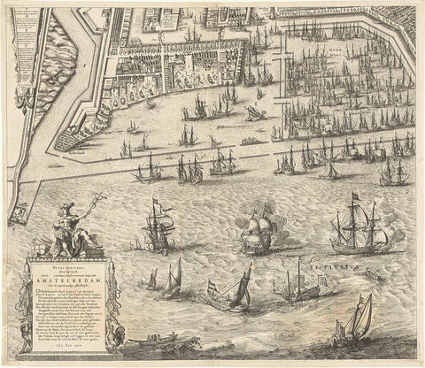 Map of Amsterdam (top left), 1625, Balthasar Florisz. van Berckenrode, 1625 Canvas Print