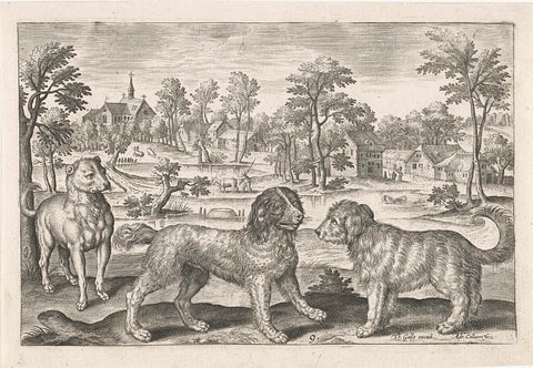 Dogs, Adriaen Collaert, 1595 - 1633 Canvas Print