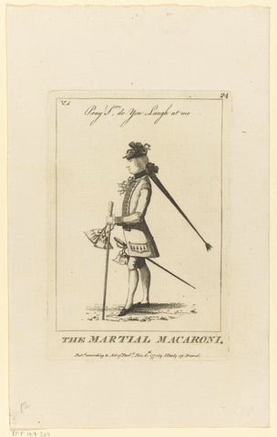 The Martial Macaroni, Matthew Darly, 1771 Canvas Print