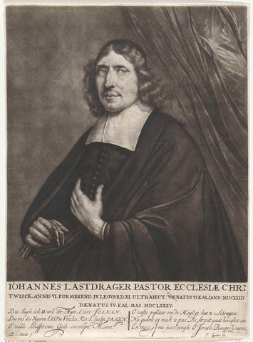 Portrait of the preacher Johannes Lastdrager, Pieter Schenk (I), 1685 - 1713 Canvas Print