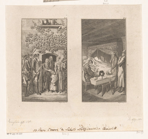 Two scenes from Sebaldus Nothanker, Daniel Nikolaus Chodowiecki, 1773 Canvas Print