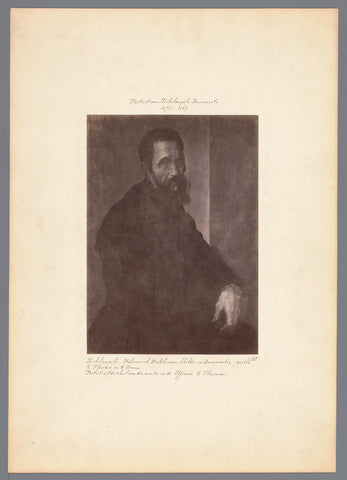 Photo reproduction of a portrait of Michelangelo by Jacopino del Conte, anonymous, c. 1875 - c. 1900 Canvas Print