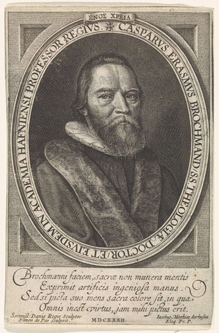 Portrait of Caspar Erasmus Brochman, Simon van de Passe, 1632 Canvas Print