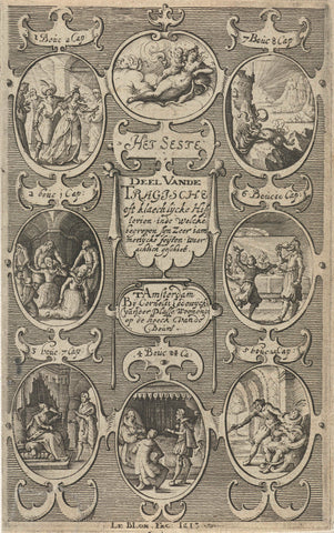 Title page for: Het seste deel vande Tragic oft klaechlijcke historien, 1613, Michiel le Blon, 1613 Canvas Print