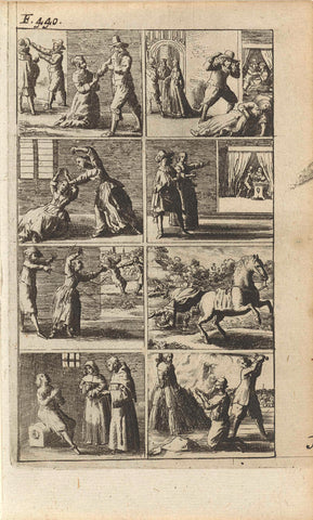 Story with depictions of murder and death penalty (F. 440.), Abraham Dircksz. Santvoort, 1667 Canvas Print