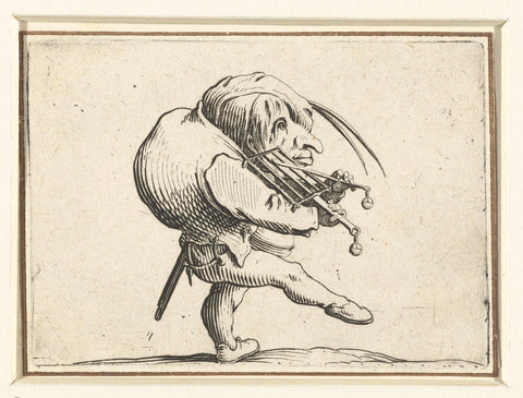 Dwarf with lattice and sword, Jacques Callot, 1621 - 1625 Canvas Print