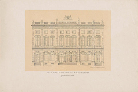 Post office in Amsterdam, anonymous, 1843 - 1887 Canvas Print