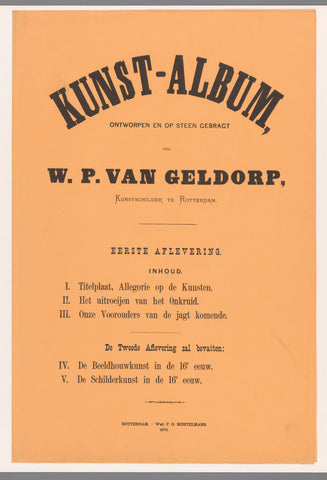 Cover for Art-Album by W. P. van Geldorp first episode 1873, Wilhelmus Petrus van Geldorp, 1873 Canvas Print