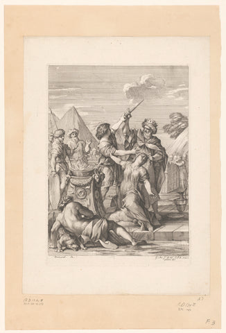 The sacrifice of Iphigenia, Gérard Audran, 1650 - 1703 Canvas Print