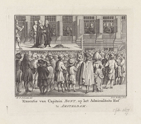 Execution of Captain Bont at the Admiralty Court in Amsterdam, Barent de Bakker, 1782 Canvas Print