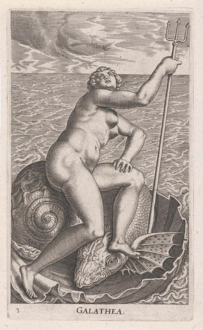 Waternimf Galatea, Philips Galle, 1587 Canvas Print