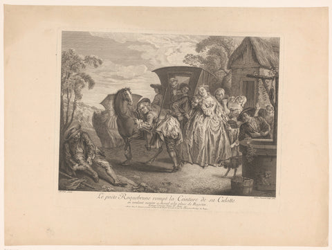Toneelscène uit Paul Scarron's Roman Comique, Edme Jeaurat, 1732 Canvas Print