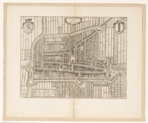 Map of Delft, anonymous, 1652 Canvas Print