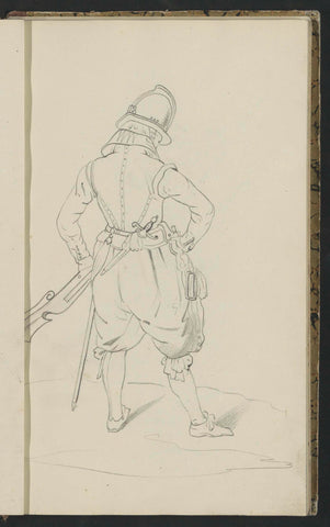 Soldier carrying his musket in the left hand and whose right hand rests on his hip, Johannes Antonius Canta, 1826 - c. 1888 Canvas Print