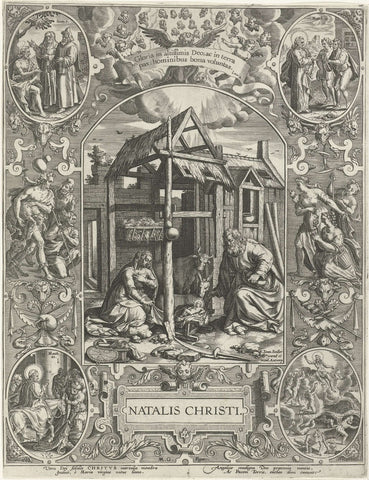 Geboorte van Christus: kerstmis, Johann Sadeler (I), 1560 - 1600 Canvas Print