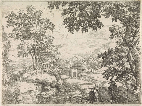 Arcadian Landscape with River, Abraham Genoels, 1650 - 1723 Canvas Print