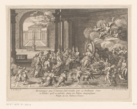 Psyche in het paleis van Amor, Sébastien Leclerc (I), 1647 - 1714 Canvas Print