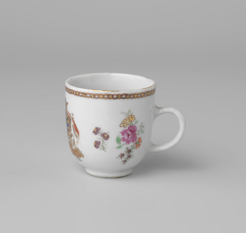 Cup with the arms of the Van Idsinga and Kien families, anonymous, c. 1750 - c. 1774 Canvas Print