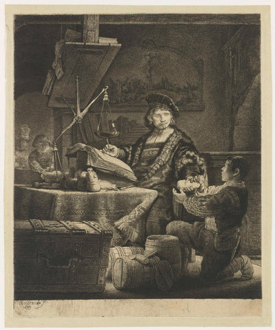 Jan Uytenbogaert, 'the goldweigher', Rembrandt van Rijn, 1753 - 1810 Canvas Print