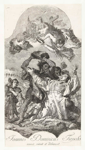 Martyrdom of the holy Stephen by stoning, Giovanni Domenico Tiepolo, 1775 Canvas Print