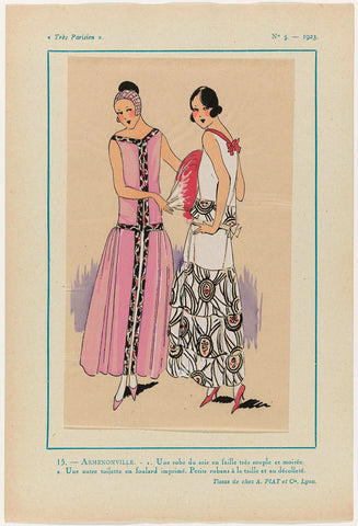 Très Parisien, 1923, No 5: 15.- ARMENONVILLE. - 1. Une robe du soir..., anonymous, 1923 Canvas Print