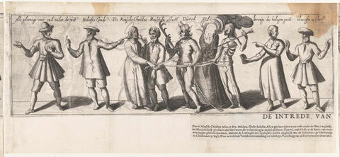 Optocht door de rederijkerskamer De Haselieren uit Hazerswoude Dorp (second part), 1607, anonymous, 1607 Canvas Print