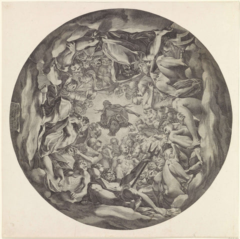 Meeting of gods on Olympus, Cornelis Cort, c. 1565 Canvas Print