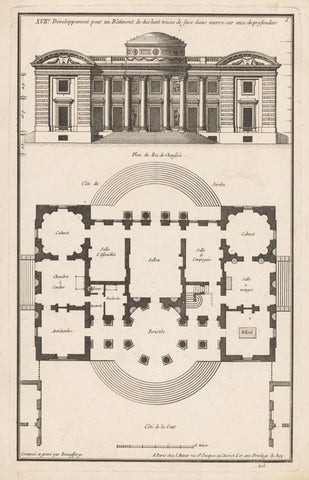 Façade in plattegrond, Jean François de Neufforge, 1760 Canvas Print