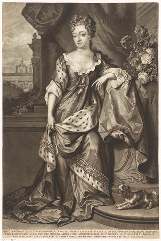 Portrait of Christina Charlotta of Württemberg, Pieter Schenk (I), 1699 - 1713 Canvas Print