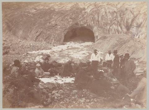 Emperor Wilhelm II and company at the foot of a Norwegian glacier, Paul Güssfeldt (attributed to), 1889 Canvas Print