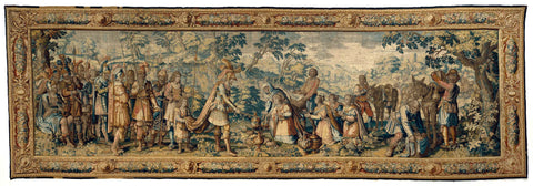 The meeting of David and Abigaïl, François Spiering, c. 1610 - c. 1620 Canvas Print